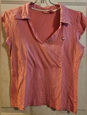 Roxy Women's Dusty Pink Polo V-Neck Tee